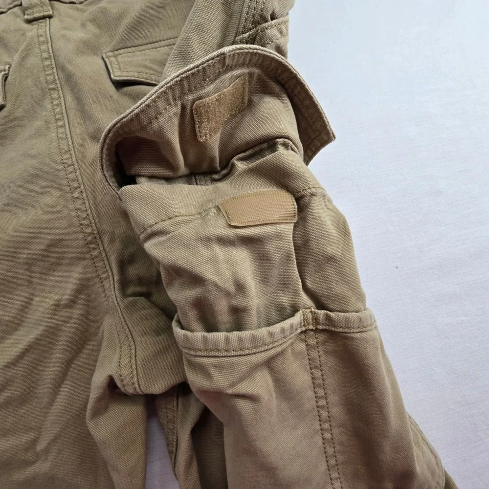 Carhartt Mens Rugged Flex Relaxed Fit Canvas Cargo Work Shorts Tan 36 BS3542-M
